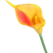 Ramo de novia encantador, 20 flores artificiales de cala blanca impermeables con tallos flexibles para bodas y decoración del hogar, ramo de látex