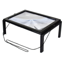 3 Pack Full Page Magnifier with Light, Hands Free Reading Aid for Low Vision, Portable LED Magnifying Sheet