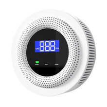Gas Leak Sensor, USB Type-C Powered Home Gas Alarm for LPG, Biogas and Methane, Compact White Unit