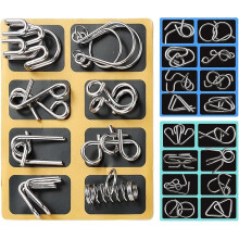 Metal Puzzle 24 Pieces, Ring Game Puzzle for Adults and Kids, Logic Game for Elderly, Brain Teaser to Improve Patience a