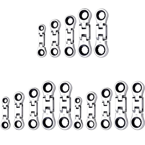 15-Piece Flex- Stubby Ratcheting Combination Wrench Set,  Wrench Set, Double Box End Flex-,  Spanner Set