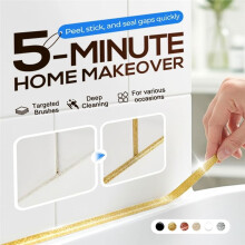 Waterproof Wall Gaps Sealing Tape Self-Adhesive Caulk Strip for Bathtub Sink Toilet Tile Edges, 6m X 7.5mm White