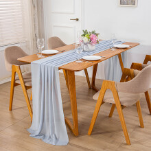 Chemin de table en mousseline douce de différentes couleurs, en polyester de qualité supérieure, idéal pour la décoration de réceptions de