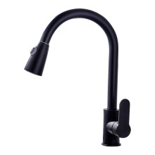 Robinet de cuisine robuste en laiton massif, offrant une durabilité exceptionnelle. Douchette extractible à double fonction.