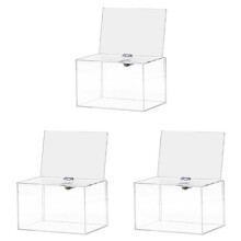 3X Acryldonatiebox - Doos voor Stemmen, Liefdadigheid, Peilingen, Enquêtes, Sweepstakes, Wedstrijden, Advies, Tips, Recensies