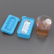(Blue) Yousheng Ice Cube Mold Silicone Ice Cooler Tray for Whiskey Cocktails Easy Fill Release Ice Maker Funny Ice Dish for Party Atmosphere