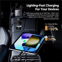 Toocki 105W Car Charger 4 in 1 Retractable Cable PPS QC PD 30W Fast Car Phone Charger for Phone S23
