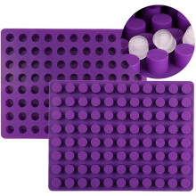 (Purple) Ice Molds Ice Cube Tray 88 Cavities Mini Circular Column Silicone Mold Truffle Candy Chocolate Mould Pastry Fondant Molds Bakeware Tools