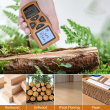 (Green Black) Wood/Bamboo/Paper Digital Moisture Tester with Large LCD Display