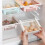 (Blue) Stretchable Refrigerator Organizer Drawer Basket Fresh Spacer Layer Storage Rack 2