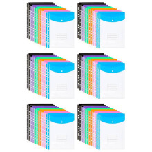 72 Pack A4 Punched Pockets Plastic Wallets - 11 Holes Expandable Binder Pocket Envelope File Folders