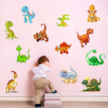 Dinosaur Wall Stickers Waterproof Removable 12 pcs