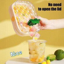 (Pink) Press-Release Ice Cube Tray with Lid Storage Box BPA-Free Silicone Mold for Freezer Leak-Proof Stackable Ice Ice Maker for Home Party