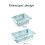 (Blue) Stretchable Refrigerator Organizer Drawer Basket Fresh Spacer Layer Storage Rack 4