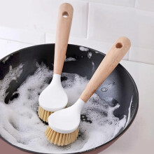 Wood Wash Pot Brush Wood Handle Brush Multi-functional Long Handle Kitchen Stovetop Decontaminator Clean Pot Brush Wash POTS and Dishes Dish Brush