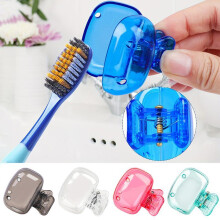 Color mixing 10pcs Travel Toothbrush Head Covers Toothbrush Protector Cap Brush Pod Case Protective Portable Plastic Clip for Household Travel