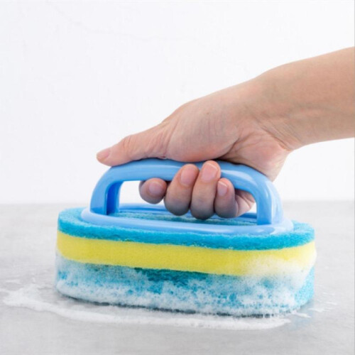 (14*8.5*8CM) Hard Sponge with A Handle for Cleaning Tiles and Ceramic Slabs