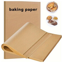 100 sheets; 40*30cm Rectangular Parchment Baking Paper, Silicone Greaseproof Paper, Barbecue & Steamer Paper