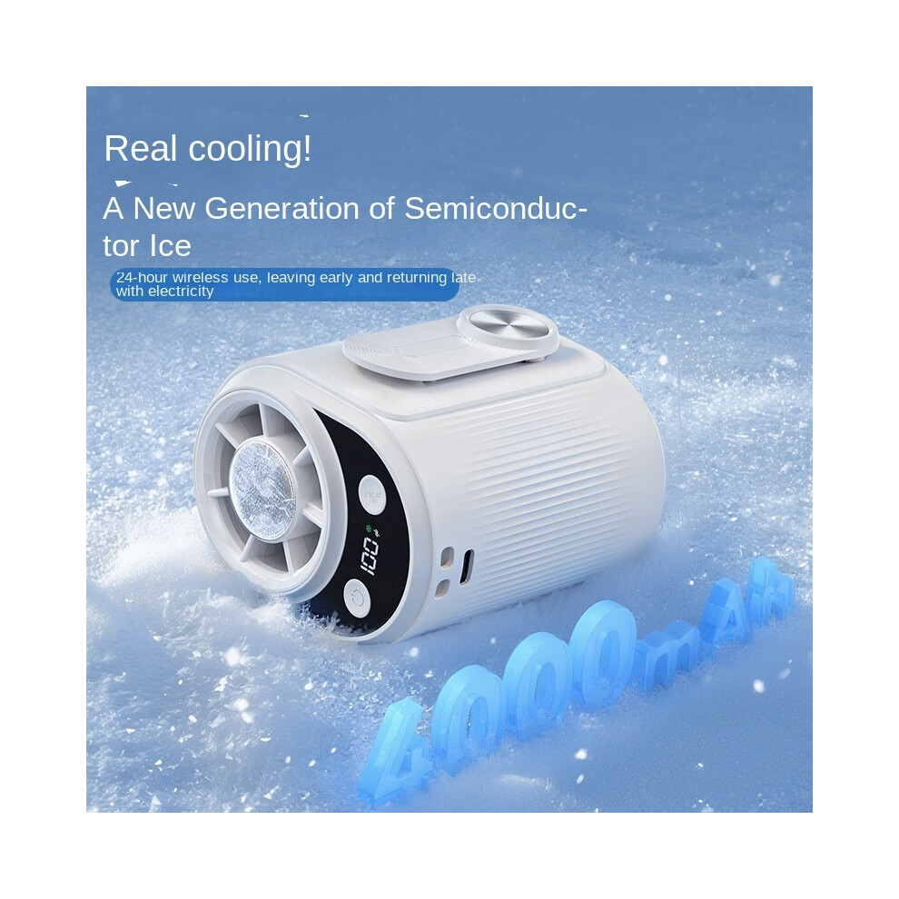 Portable Waist Fan Semiconductor Cooling Usb Rechargeable Personal Fan White 8589416311372