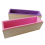 (pink) Flexible Rectangular Handmade Soap Mold with Wooden Box DIY Loaf Pudding Mould 2