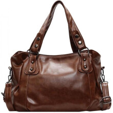 (Braun) Coolives Women's Hobo Shoulder Bag Large Capacity PU Leather Tote Bag Crossbody Shopper Purse for Work Commute Dark Brown