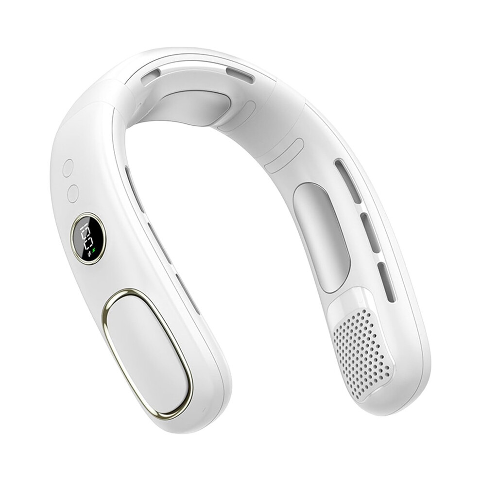 Bladeless Semiconductor Neck Fan Usb Rechargeable Personal Cooling Fan White 8586373540760