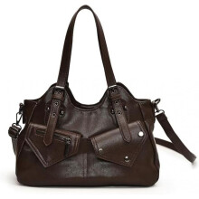 (01-braun) Generisch Women's Handbag Soft Leather Tote Bag Large Capacity Hobo Shopper Vintage Brown Slouchy Shoulder Bag for Work School Travel