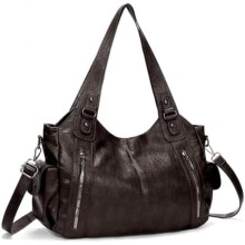 (Dunkelbraun) Generisch Women's Handbag Soft Leather Tote Bag Large Capacity Hobo Shopper Vintage Brown Slouchy Shoulder Bag for Work School Travel