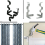 (Silver, 3PCS) 2PCS Double Center Support Curtain Rod Drapery Pole Bracket Into Window Frame 3