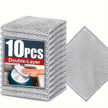 Magic Steel Velvet Cleaning Pads - Pack of 10, Double Layer, Reusable and Non-Stick, Powerful Rust Remover for Wet/Dry Cleaning, Scratch