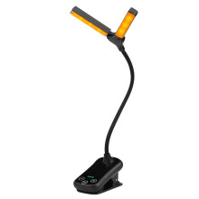 Lampe de lecture VALSEEL Ă double tĂŞte rechargeable, petite lampe de lecture avec trois boutons de contrĂ´le et pince de protection oculaire.