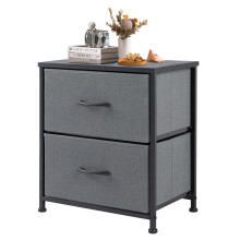 Nightstand Gray with 2 Drawers