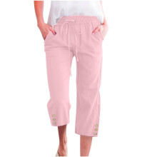 Women's Capris Pants Pink L