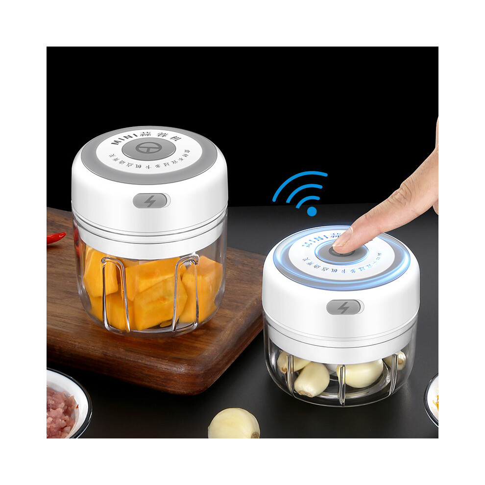 (Pink/250ml) Mini Electric Garlic Mill Grinder Chopper Masher Vegetable Cutter Processor Crusher