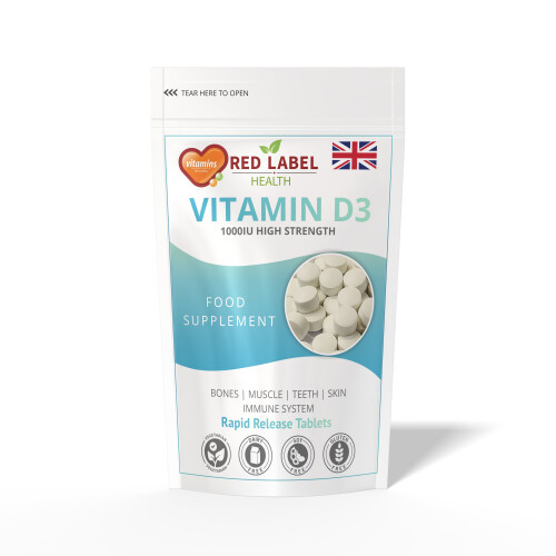 Vitamin D3 1000IU 60 Tablets High Strength Teeth Health Immune Support