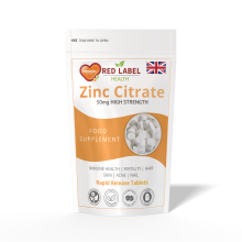 Zinc Citrate 50mg 365 Tablets High Strength Immune Support Acne Skin