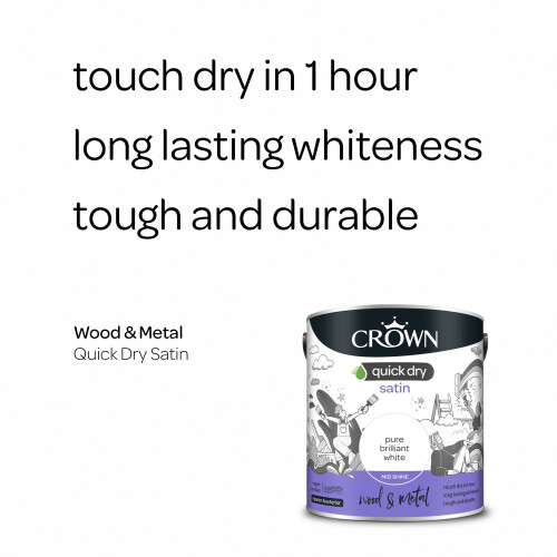 Crown Crown 2.5L - Quick Dry Satin Pure Brilliant White 2