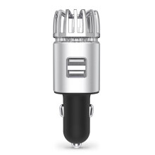 Purificatore d'aria a ionizzazione Plug & Play per auto, purificatore d'aria a ozono per eliminare l'odore di fumo, caricatore USB doppio con