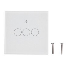 Smart touch-lyskontakt i glas, kompatibel med Tuya Gateway, nem opsætning, stemmestyret belysning til moderne hjem, højhastighedskøleventilator,