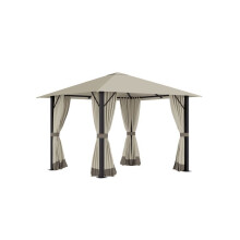 Abri de jardin 3x3m avec trous d'aération 4 sections latérales antirouille 2.97x2.97x2.6m Kaki