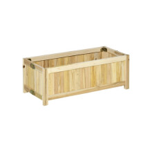 Bac à plantes surélevé - MUVOE - 70x30x25 cm - Pliable - Bois de sapin massif - Drainage