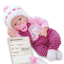 BiBi Doll Reborn Baby Doll Soft Body Girl 17" Realistic Lifelike with Dummy Bottle