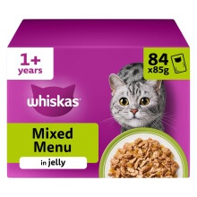 whiskas 1 plus Adult Mixed Selection in Jelly 84 Pouches, Adult Wet Cat Food, Me