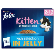 FELIX As Good As it Looks Kitten Fish in Jelly Wet Cat Food 12x100g (Pack of 4)