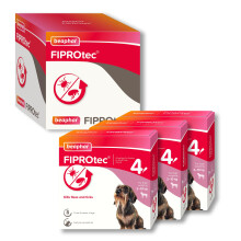 Beaphar - FIPROtec Spot-On Flea & Tick Treatment for Small Dogs 2-10kg - 12 Trea