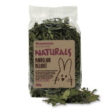 Rosewood Naturals Dandelion Delight, Small Animal Treat for Rabbits, Guinea Pigs, Chinchillas and Degus, 100g