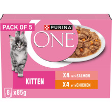 PURINA ONE Kitten Wet Cat Food - Fillets in Gravy - Mixed 40x85g Pouches