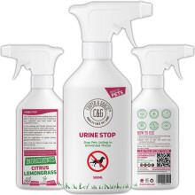 C&G Pets Urine Stop Spray for Dogs & Cats – 500ml Triple Action Formula – Stops
