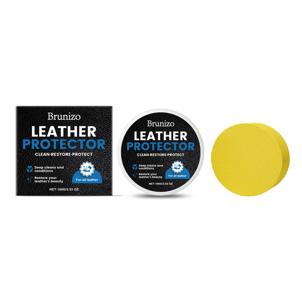 (100G+Sponge*1) Leather Care Leather Clothing And Shoes Home Leather Sofa Gloss Care Daily Leather Care Cream 6953554359183