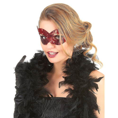 Venetian wolf with adult red sequins